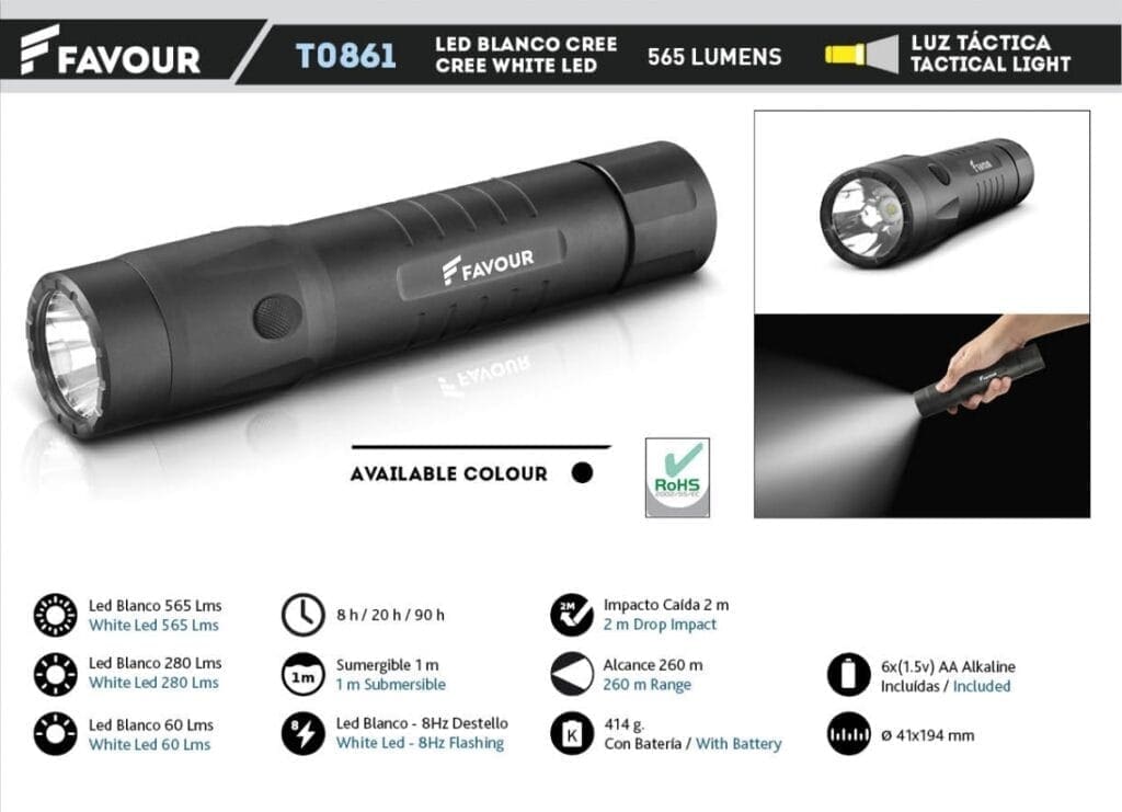 Linterna LED aluminio WATER